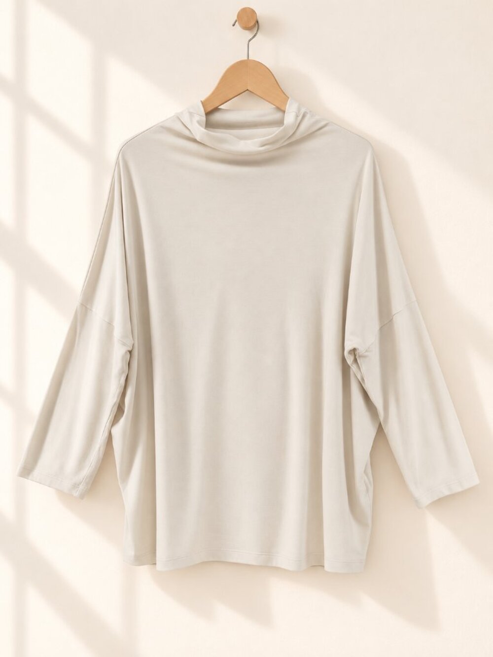 Anthropologie, Cowl Neck Dolman Sleeve Top, Ivory, Size L
